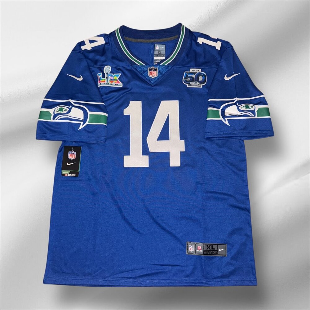 SAM DARNOLD SEAHAWKS SUPER BOWL LX BLUE ALTERNATE JERSEY SIZE LARGE / XL!!